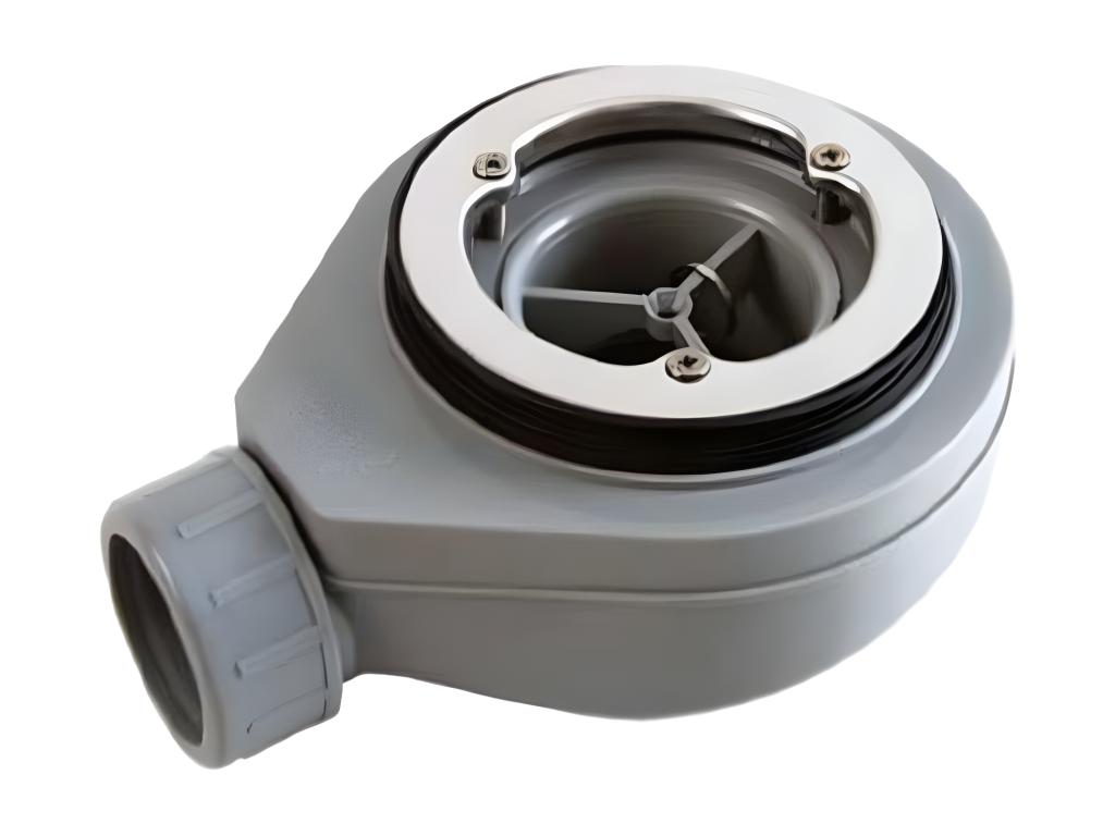 Decoepure de douche 70 x 70 cm extra plat PURE en résine surface ardoisée beige Grille inox