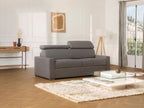 Canapé 2 places convertible express en tissu gris - couchage 120 cm - Matelas 14 cm avec mémoire de forme Mobiliercosy