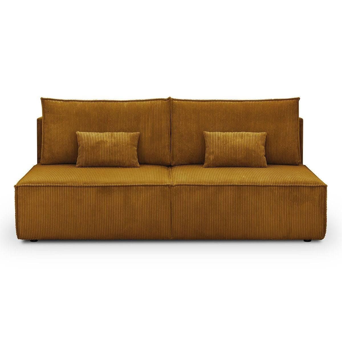 Canapé convertible 3 places avec coffre de rangement en velours tricoté