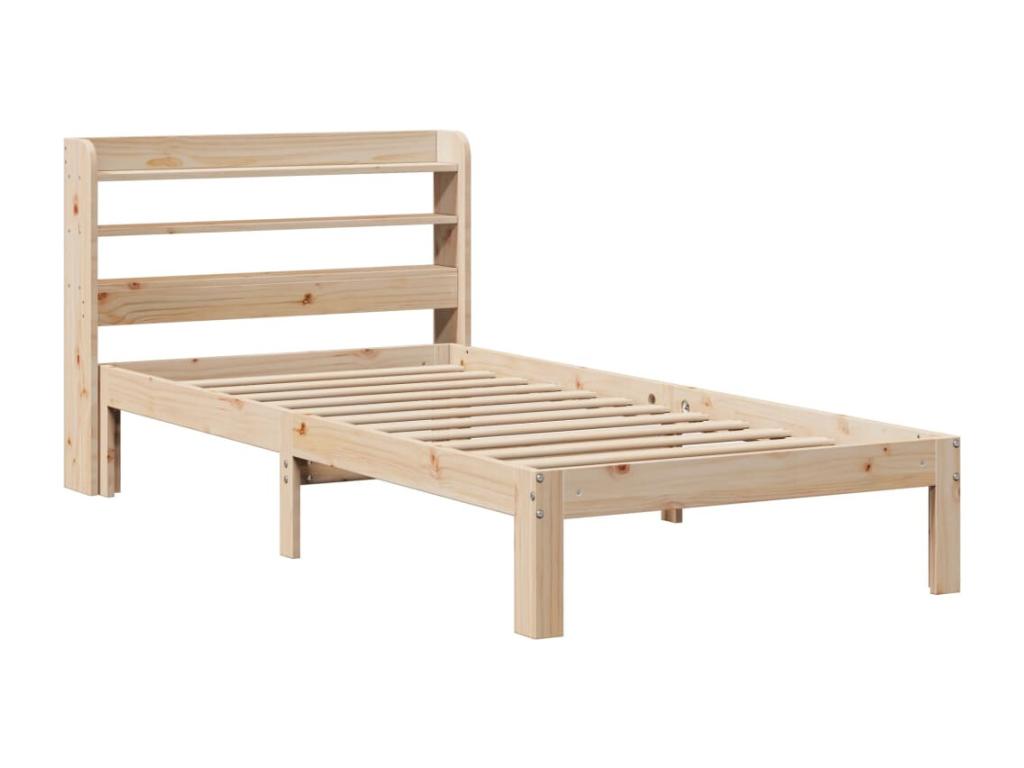 Cadre de lit avec tête de lit 90x190 cm bois de pin massif