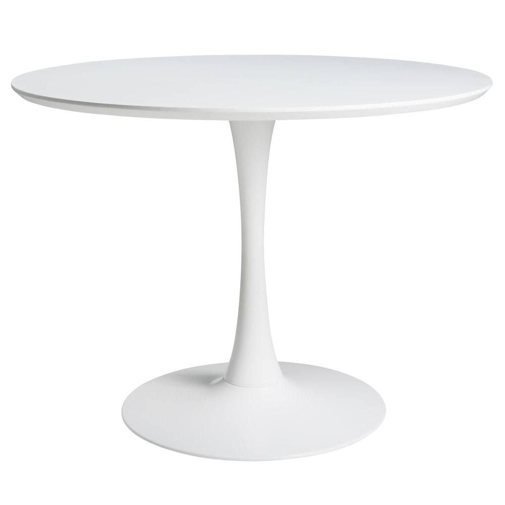 Table à manger ronde blanche 4/5 personnes D100 style contemporain Maisons du monde