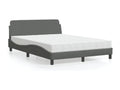 Lit avec matelas gris foncé 120x200 cm tissu