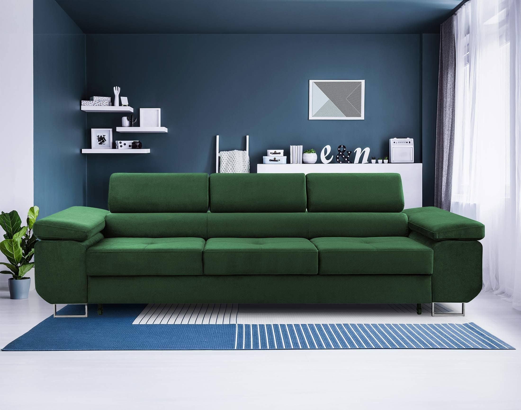 best mobilier Canapé convertible Pablo 3 places velours