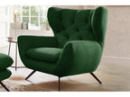 Fauteuil - vert émeraude velours tricoté - CHARME