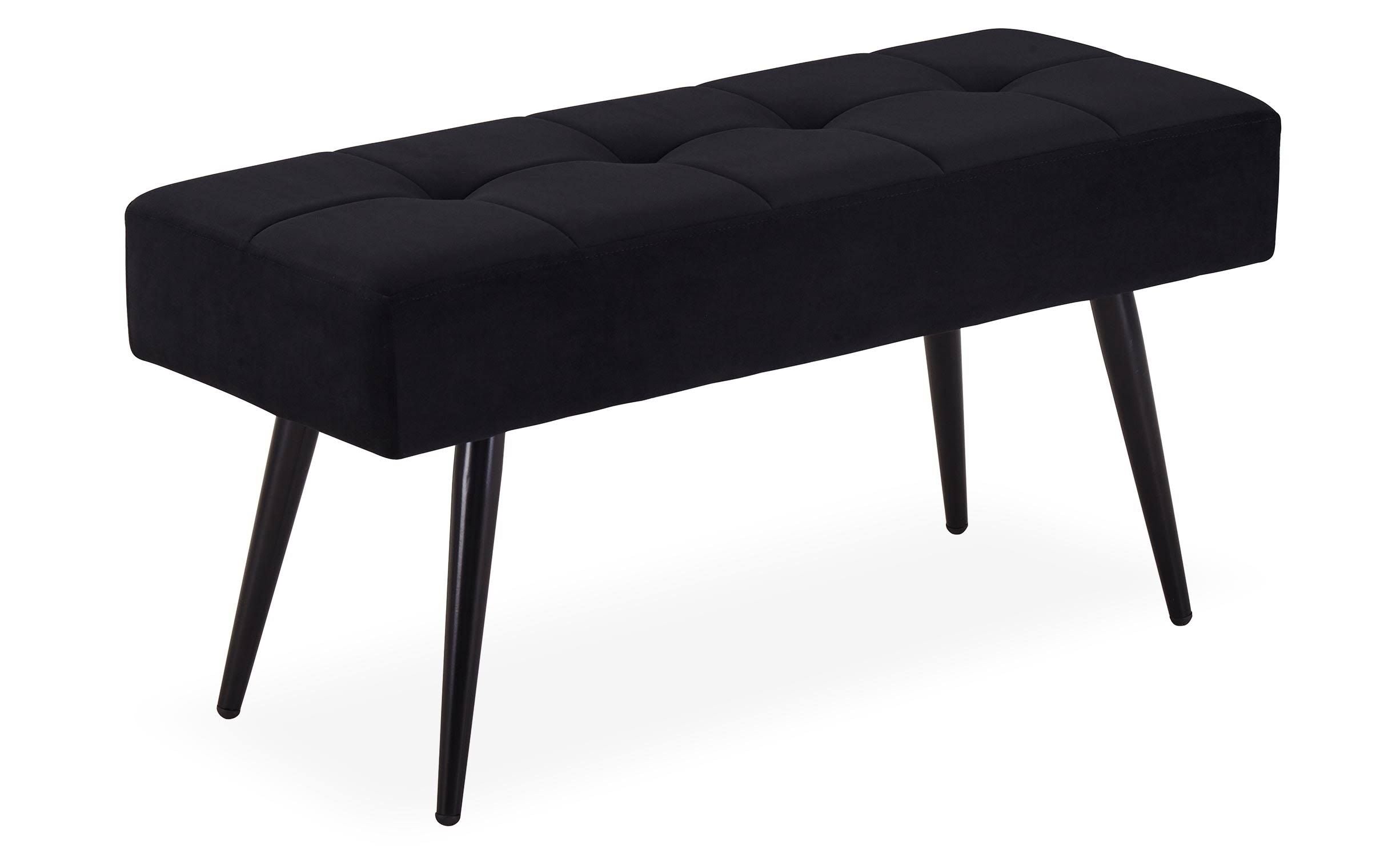 Vanina Gepolsterte Sitzbank mit Samtbezug Blau | Menzzo