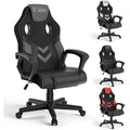 Fauteuil de bureau ergonomique | Chaise gaming en Cuir Pu &amp; Maille Respirante| avec Appui tête | Hauteur réglable | Gris BIGZZIA
