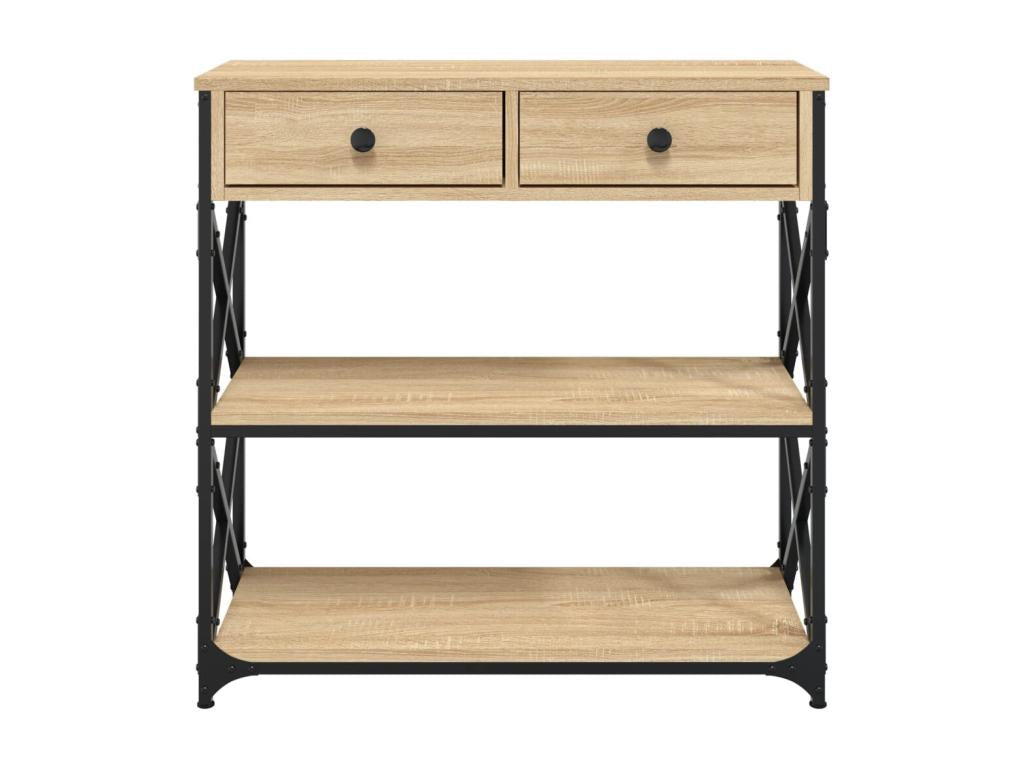 Table console chêne Zenmobilier 75x28x75 bois d'ingénierie