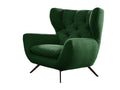 Fauteuil - vert émeraude velours tricoté - CHARME