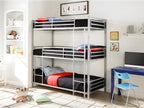 Lits superposés triple 3x90x190 cm - Métal - Argent - Decovivante III