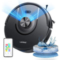 Laresar Aspirateur Robot Laveur, 5000Pa 3 en 1 Robot Aspirateur Navigation Lidar 360°, 5 Carte Sauvegardable, Convient aux Poils d'animaux/Tapis/Sols, Contrôle App/Alexa, Noir