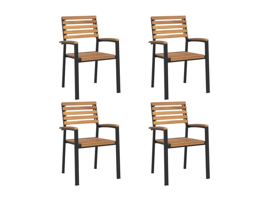 Ensemble à manger de jardin 5 pièces bois d'Decoinspi massif et métal