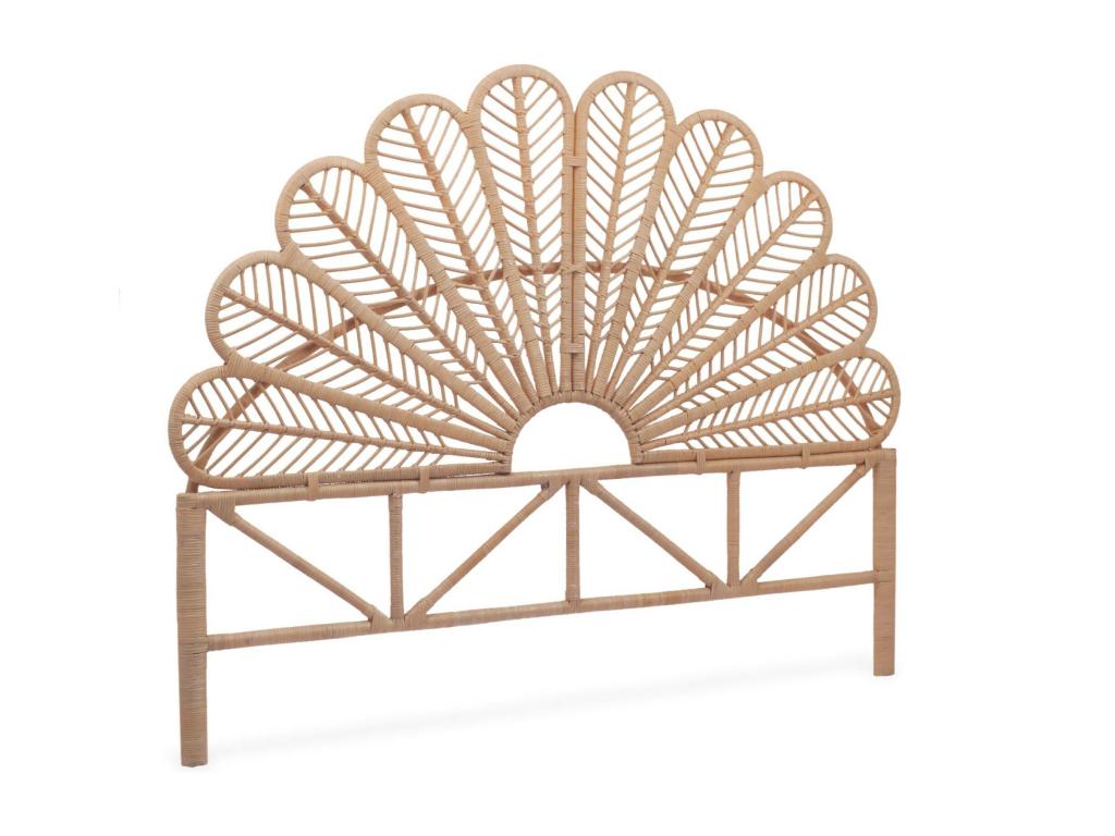 Tête de lit en rotin naturel L 140 x P6 x H115cm