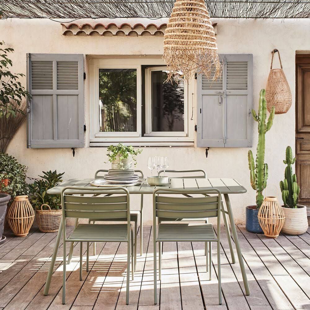 alinea Table de repas de jardin pliante en acier