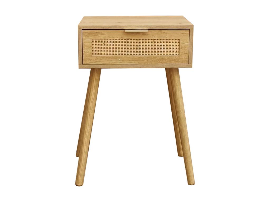 Table de nuit table de chevet avec 1 tiroir en bois coloris naturel - Longueur 40 x profondeur 30 x hauteur 60 cm