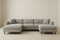 Canapé d'angle modulable en tissu tricoté Gris clair 320x160x85 cm