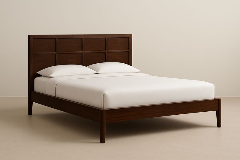 Lit double en bois d'érable 200x160×100 cm