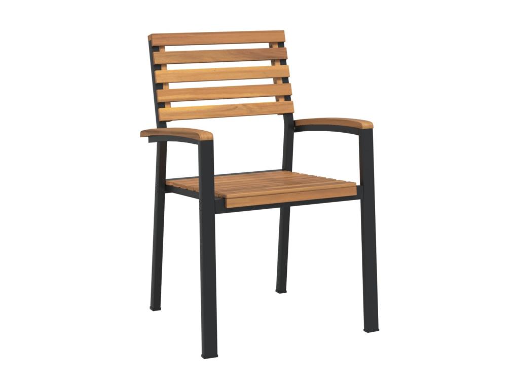 Ensemble à manger de jardin 5 pièces bois d'Decoinspi massif et métal