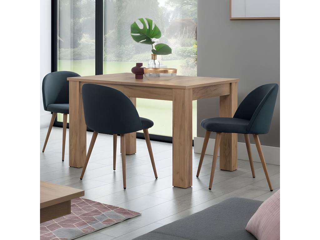 Table de repas avec allonge Chêne miel - APODIS - L 112/145/178 xl 90 x H 76 cm