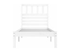 Cadre de lit sans matelas blanc 75*190 cm bois de pin massif