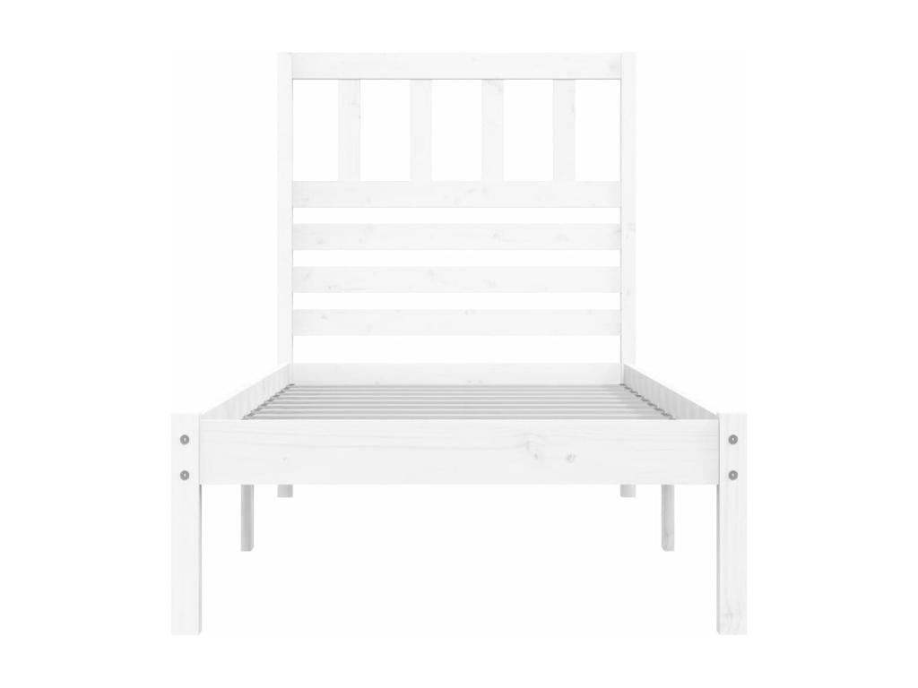 Cadre de lit sans matelas blanc 75*190 cm bois de pin massif