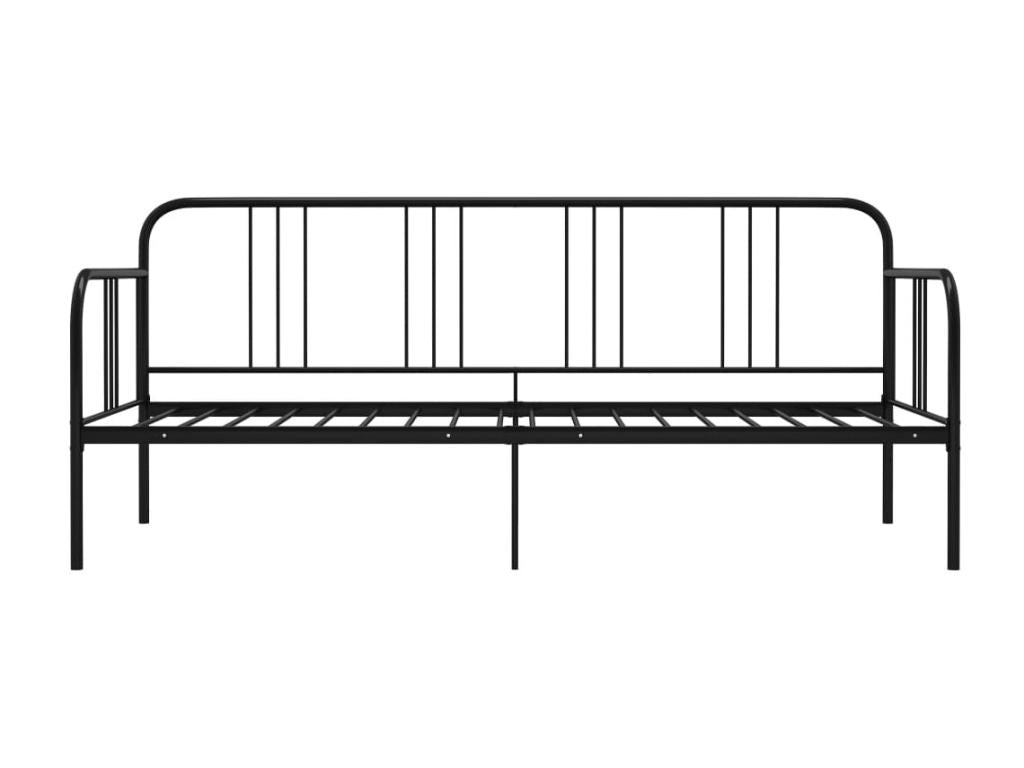 Cadre de canapé-lit Noir Métal 90x200 3