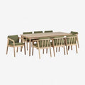 Ensemble Table Rectangulaire 220x100 cm Et 8 Chaises bois d'acacia Kaela SKLUM