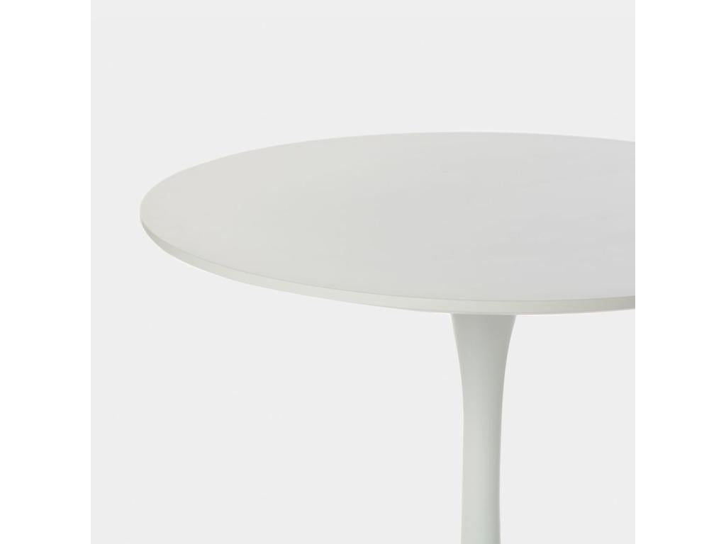 Table fixe en bois blanc 80x73 cm-Cory