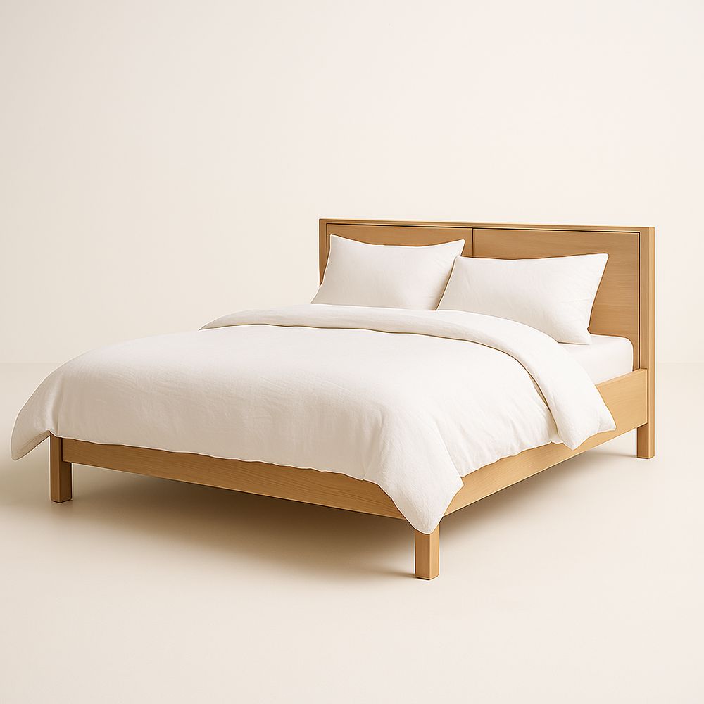 Lit double en bois de chêne 200 cm x 160 cm