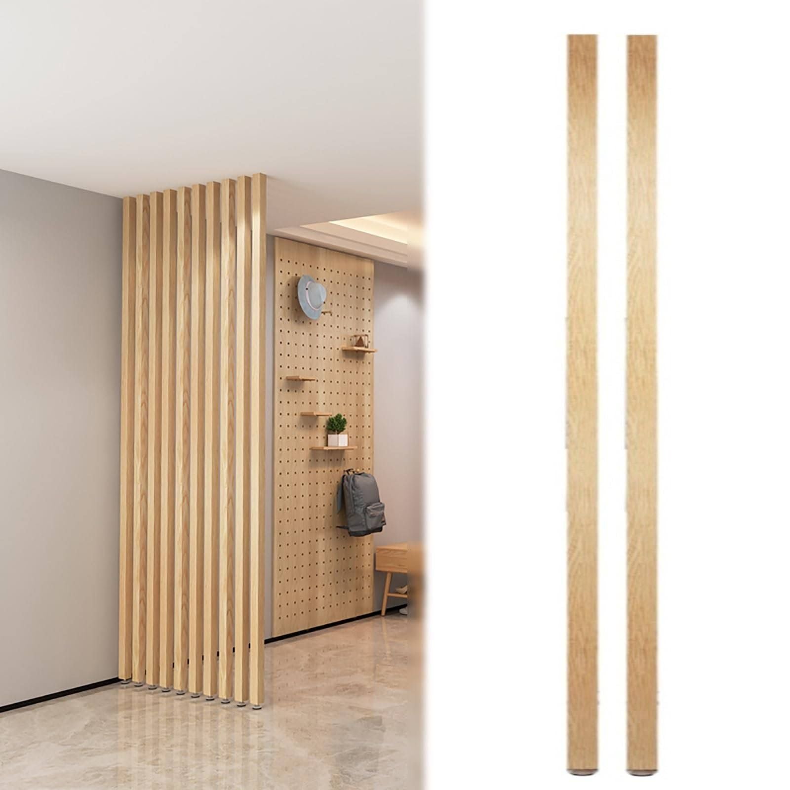 Paravent Interieur Home Privacy Screens Partition Post, Colonne de séparation en bois massif pour hôtel et bureau/ Séparateur d'espace polyvalent,