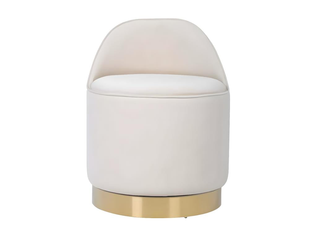 Tabouret Pivotant en Velours Maisonchaleur 68cm Ivoire