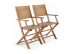 Lot de 2 fauteuils en bois d'eucalyptus