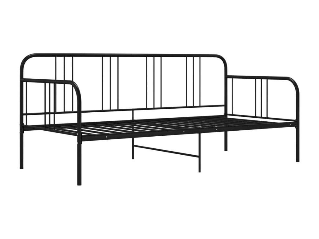 Cadre de canapé-lit Noir Métal 90x200 3