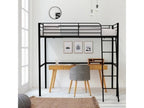 Lit mezzanine enfant Habitatdoux en métal noir 90*190 cm avec sommier inclus
