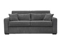 Canapé 3 places convertible express en velours tricoté gris anthracite - Couchage 140 cm - Matelas 16 cm - Cosavio