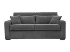 Canapé 3 places convertible express en velours tricoté gris anthracite - Couchage 140 cm - Matelas 16 cm - Cosavio