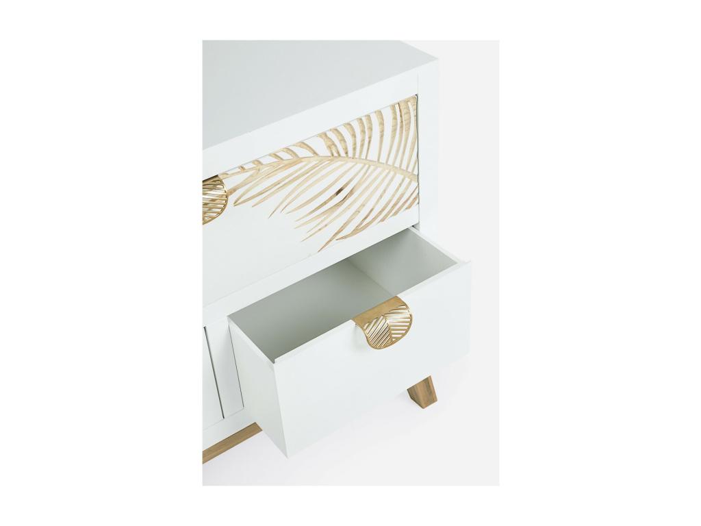 Laviechez - Meuble TV en bois vernis avec motifs L120