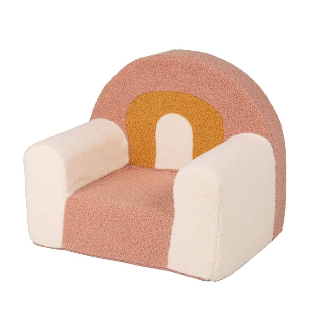 Fauteuil enfant à bouclesttes écrues roses et jaune moutarde style contemporain Maisons du monde