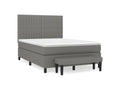 Sommier à Décoinspi de lit avec matelas Gris foncé 140*190 Tissu