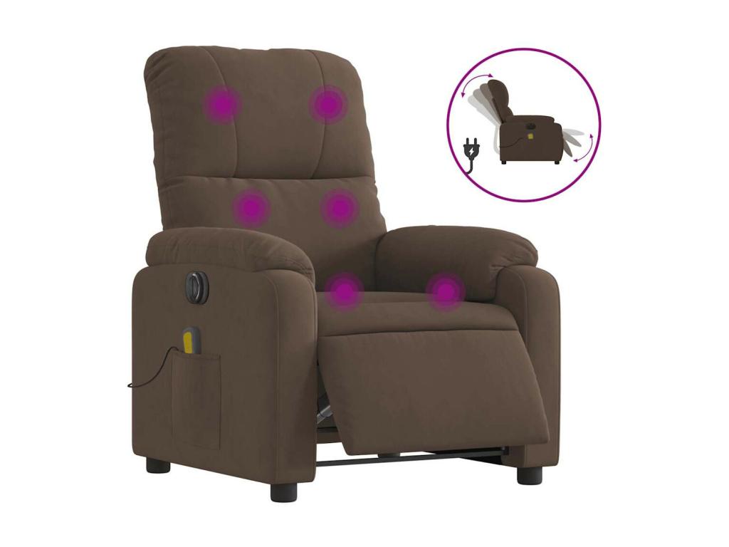 Fauteuil inclinable de massage électrique marron