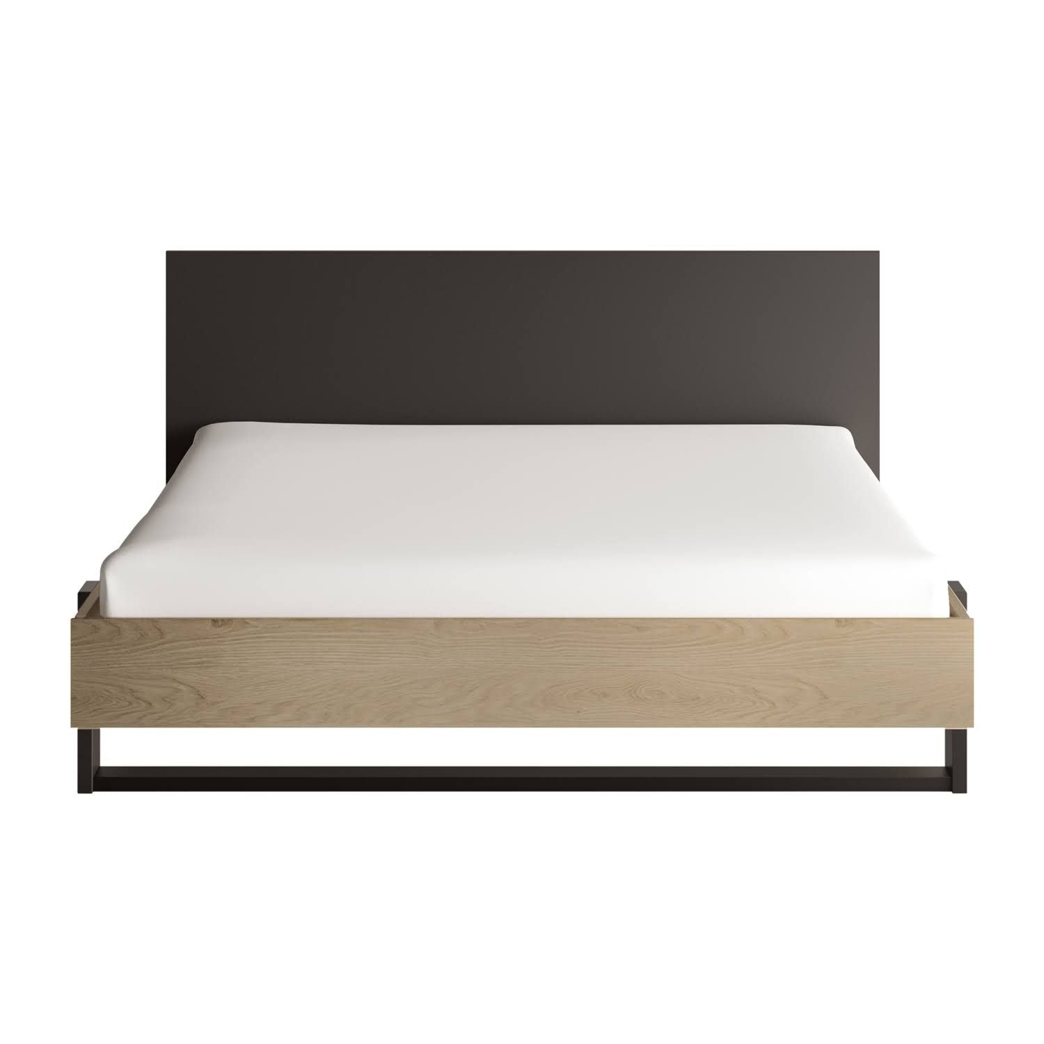 gami Lit 140x190 cm duplex imitation châtaignier et noir