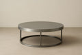 Table basse ronde en acier inoxydable martelé Gris
