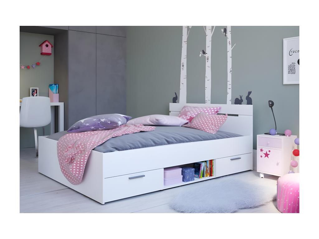Lit 2 Tiroirs 1 Niche - 140x190 cm - Parfaitlogis