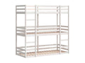 Lit superposé triple blanc 75x190 cm bois de pin massif