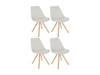 Lot de 4 chaise salle à manger - Tissu / Bois - Crème - Logismaison