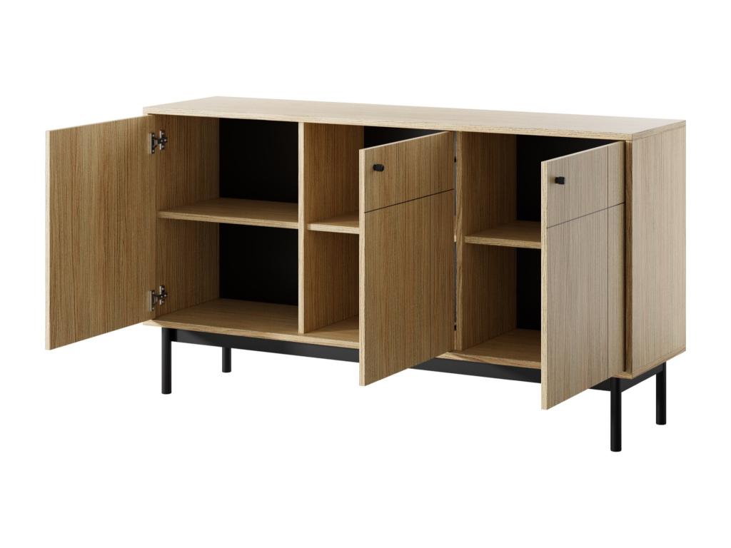 Buffet - 154 cm - 3 portes - chêne linéaire - Mobiliercosy