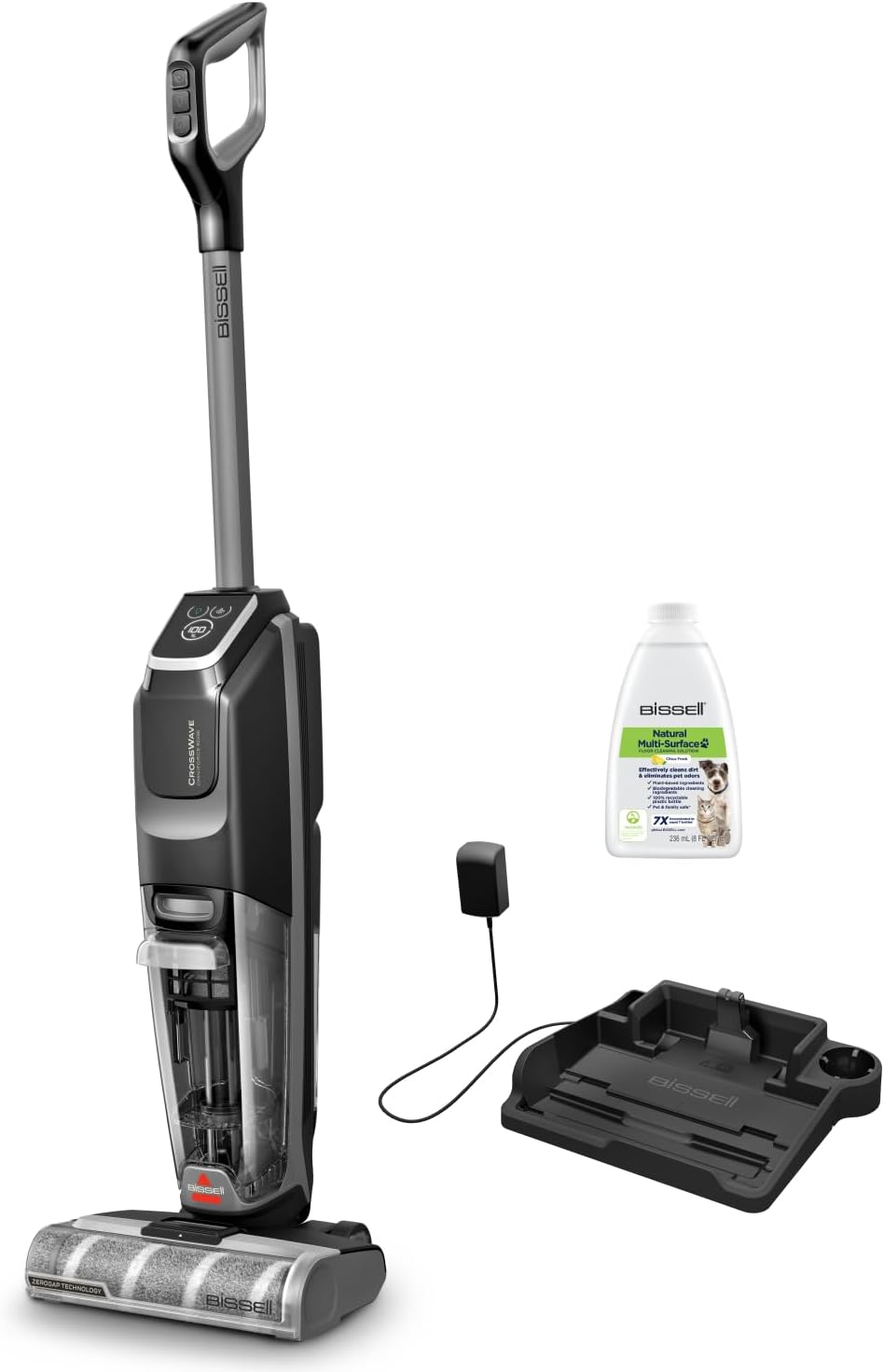 BISSELL CrossWave OmniForce Edge, Aspirateur Balai Laveur Sans Fil, Aspire &amp; Lave en Même Temps ou Mode Aspiration Uniquement, Nettoyeur à Eau avec Technologie ZeroGap, Multi-surfaces 240m², 4017N