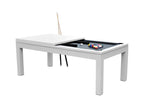 Table de billard convertible blanche tapis gris - Boismagic