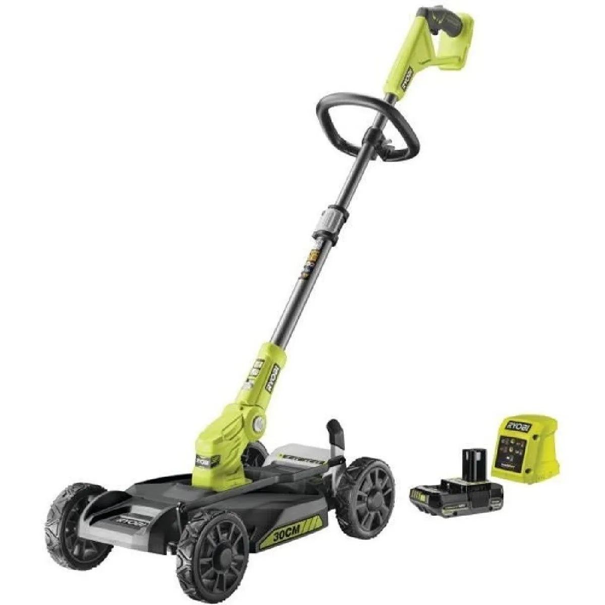 Tondeuse autotractée ## RY18LMC30A-120 - 18V - Lageur de coupe 30cm - Fonction mulching - Batterie lithium + chargeur fourni