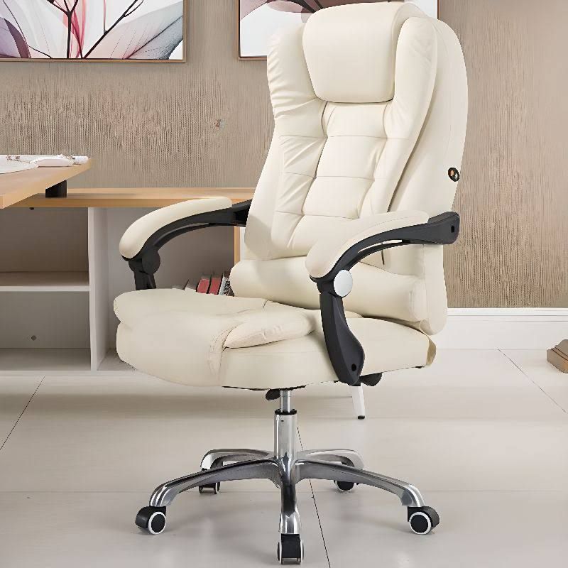 Chaise exécutive ergonomique en cuir avec accoudoirs