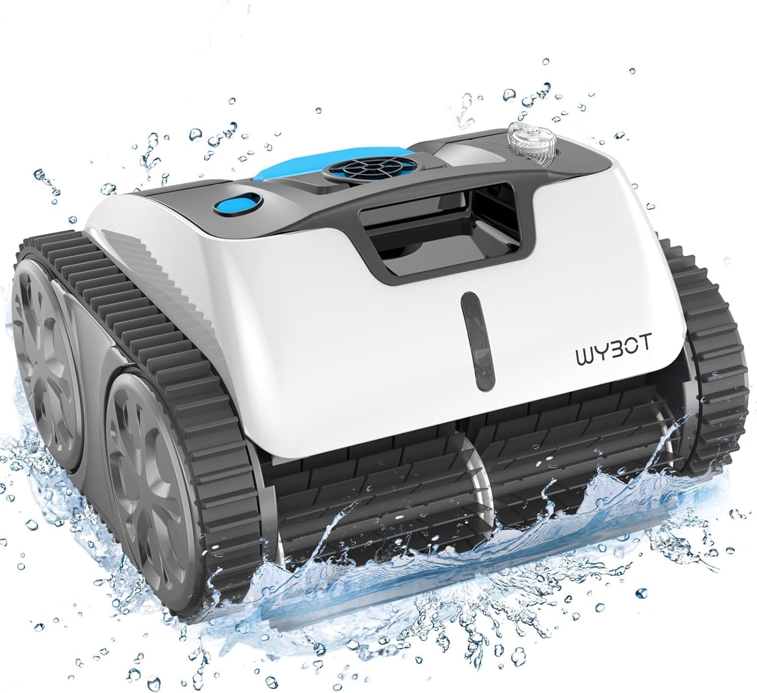 WYBOT Robot de Piscine sans Fil - Autonomie de 120 Min, Nettoyage Intelligent des Fonds, Murs et Lignes d'eau avec Planification de Trajet, pour Piscines Hors-Sol et Enterrées jusqu'à 120㎡